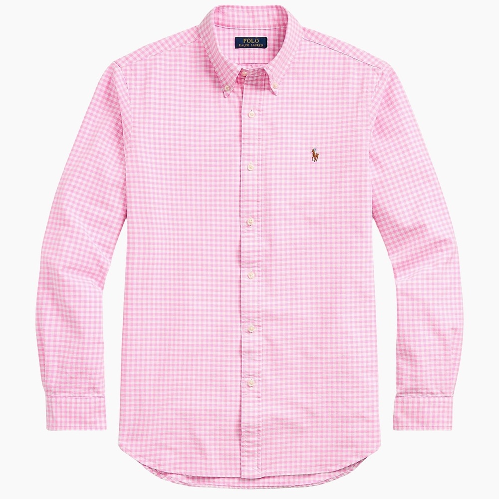 Polo Ralph Lauren Pink Gingham Oxford Button Down Shirt